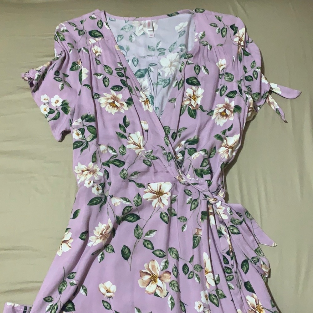 Lilac floral wrap dress